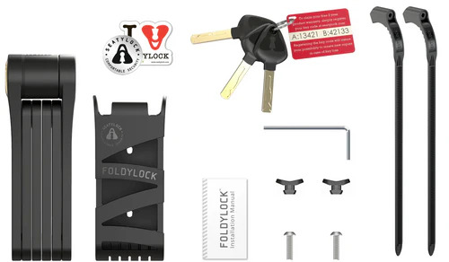 VOXOM Foldylock Forever 90cm sklopivi lokot - crno crveni - Slika 3