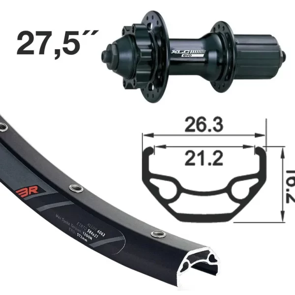 RODI 27.5" BRock 6B XLC Q32 stražnji kotač - crni-Ciklo-Centar-Zagreb